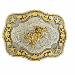 Nocona Mens Bullrider & Stars Rectangle Belt Buckle 3798702