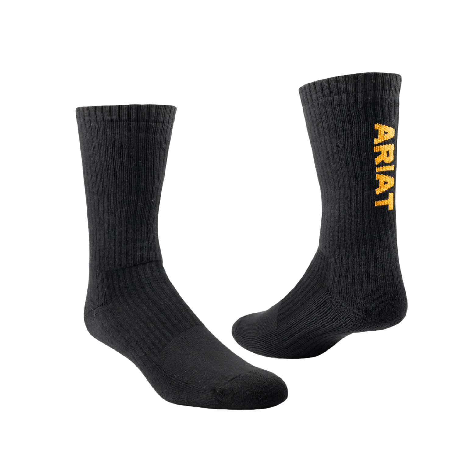 Ariat® Men's Premium Cotton Black 3 Pack Crew Work Socks 10036518
