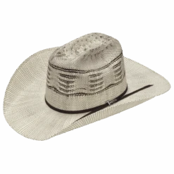 Twister Unisex Bangora Ivory An Brown Crossed Western Straw Hat T71852