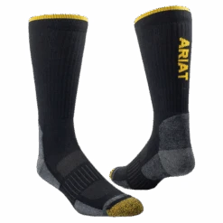 Ariat Tek Work Performance 2 Pack Black Crew Socks AR2777-002