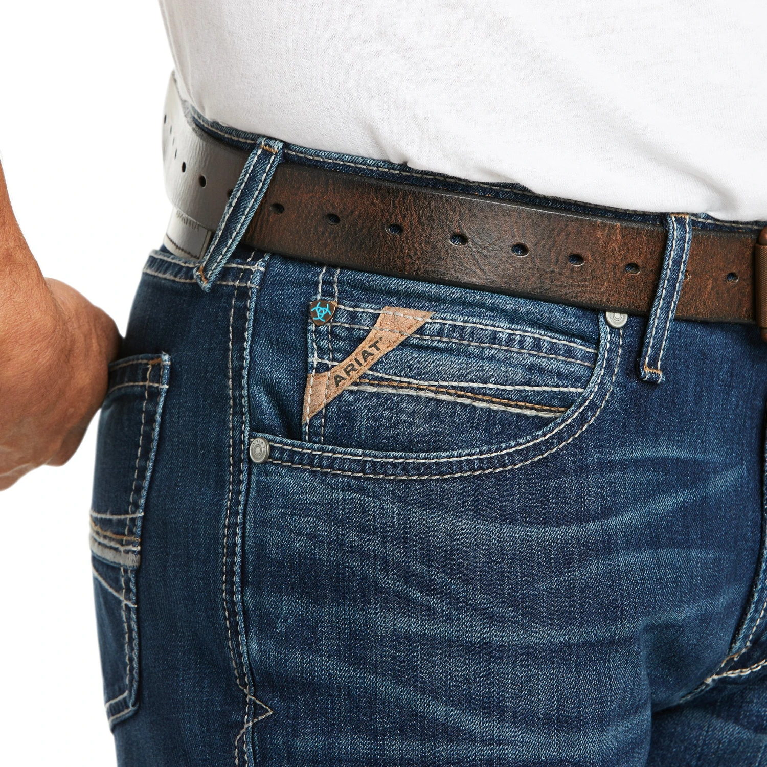 AriatĀ® Men's M4 Bragg Ford Relaxed Stretch Boot Cut Jeans 10034630 - Image 4