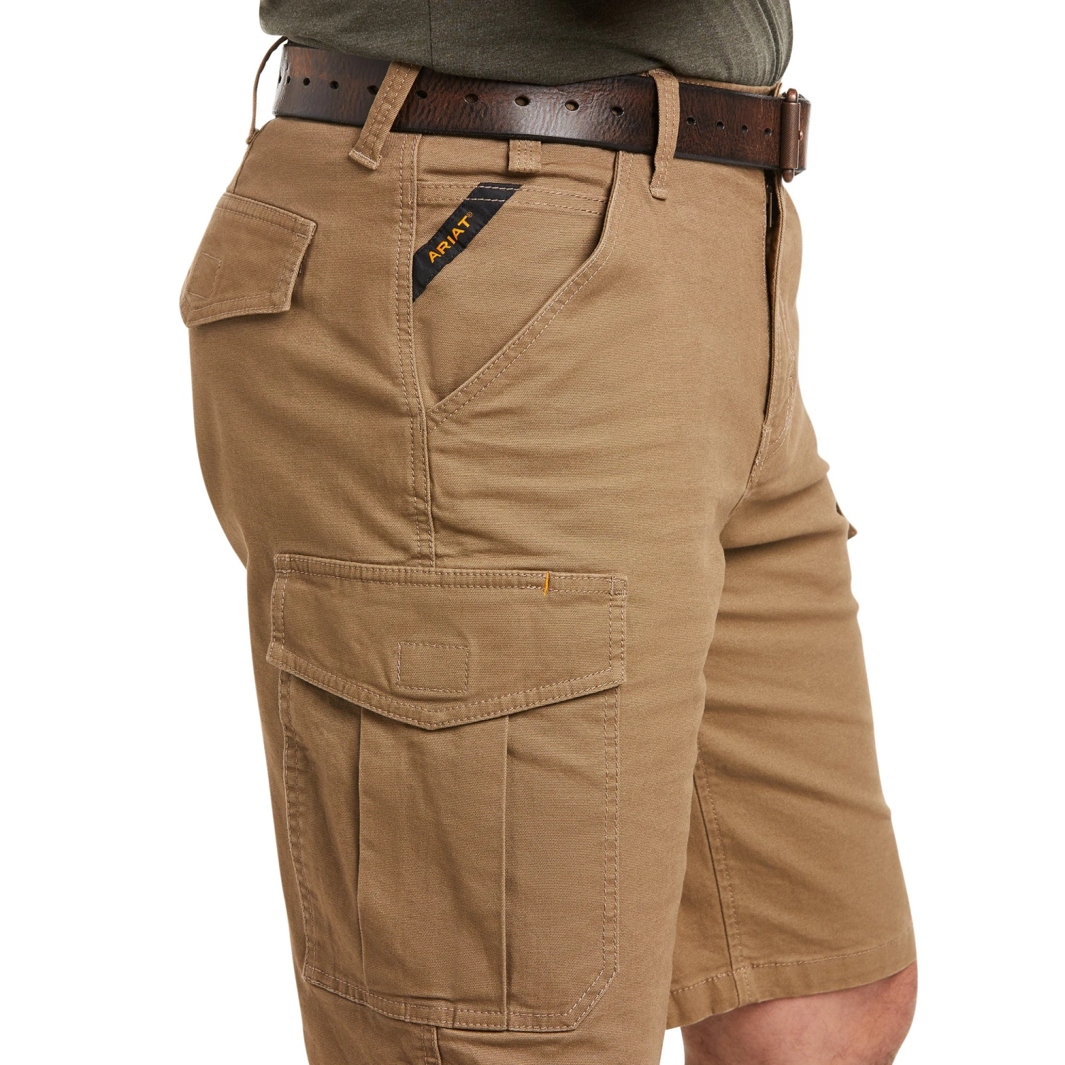 Ariat Men's Rebar Relaxed Durastretch Field Khaki Cargo Shorts 10034680 - Image 3