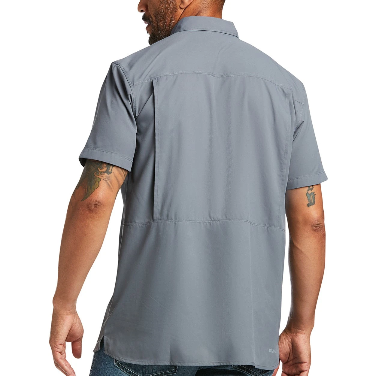 Ariat® Men's VentTEK Outbound Fitted Grey Button Down Shirt 10039577 - Image 2