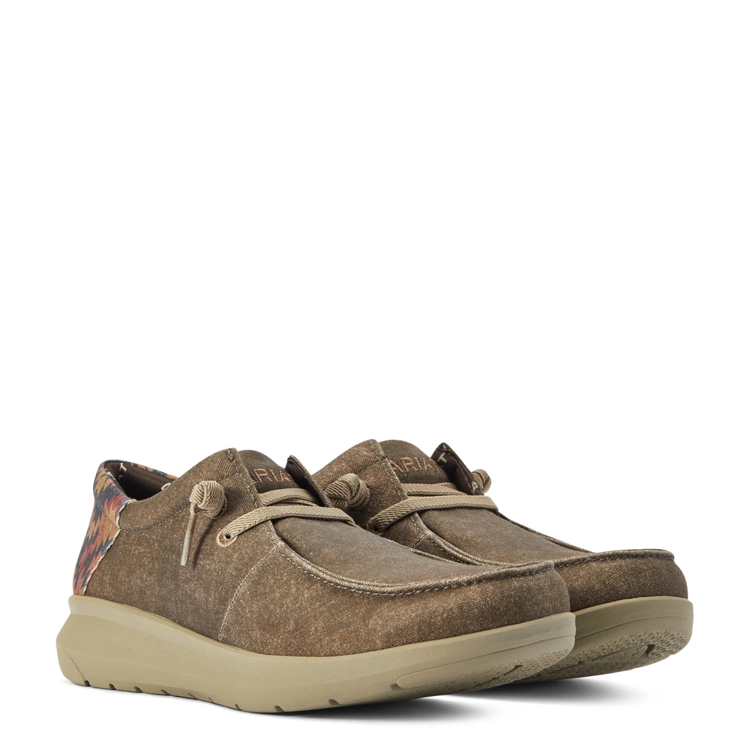 Ariat Men's Hilo Stretch Lace Dark Tan & Rust Aztec Shoe 10040445 - Image 5