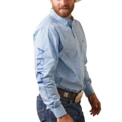 AriatĀ® Men's Team Syed Diamond Print White Button Down Shirt 10043854