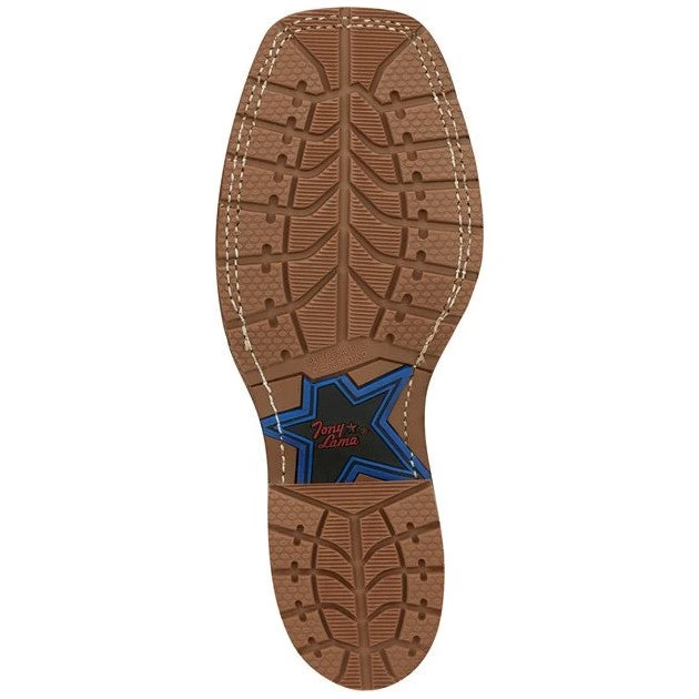 Tony Lama Men's Bowie Taupe Brown Elephant Print Leather Boots XT5103 - Image 3