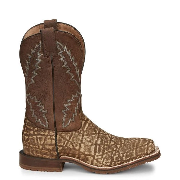 Tony Lama Men's Bowie Taupe Brown Elephant Print Leather Boots XT5103 - Image 4