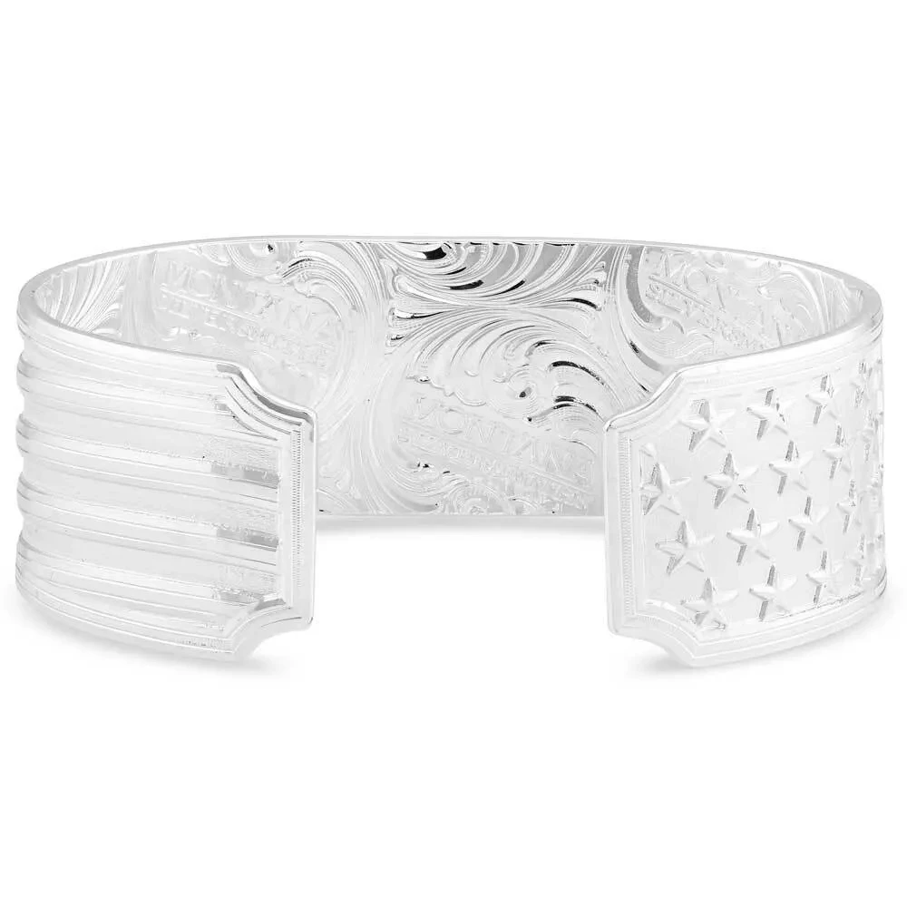 Montana Silversmiths Guts & Glory American Made Silver Bracelet AMBC5455 - Image 2